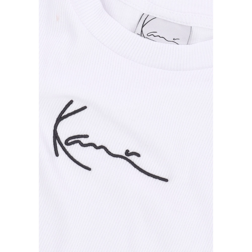 Karl Kani Handtekening Lange Mouw Crewneck T-shirt White Dames