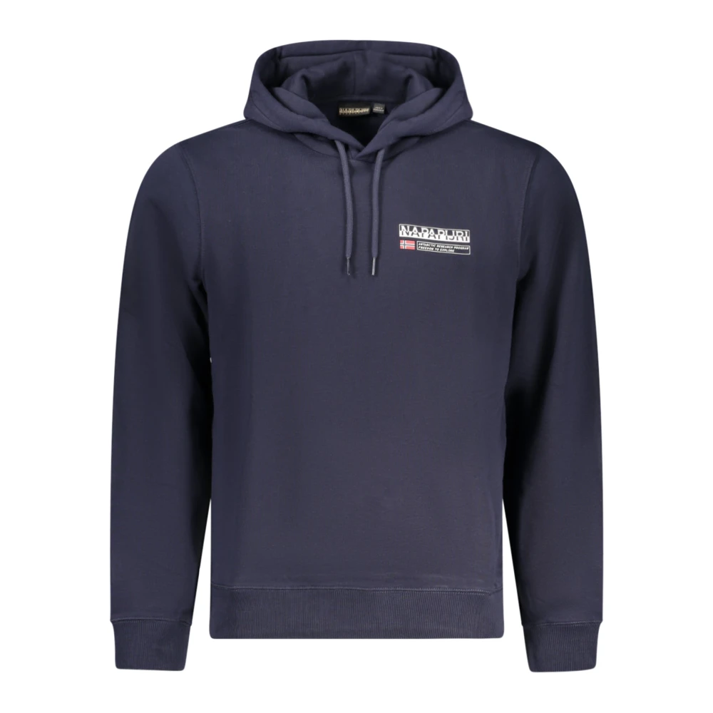 Napapijri Blauwe Hoodie met Logoprint Blue Heren