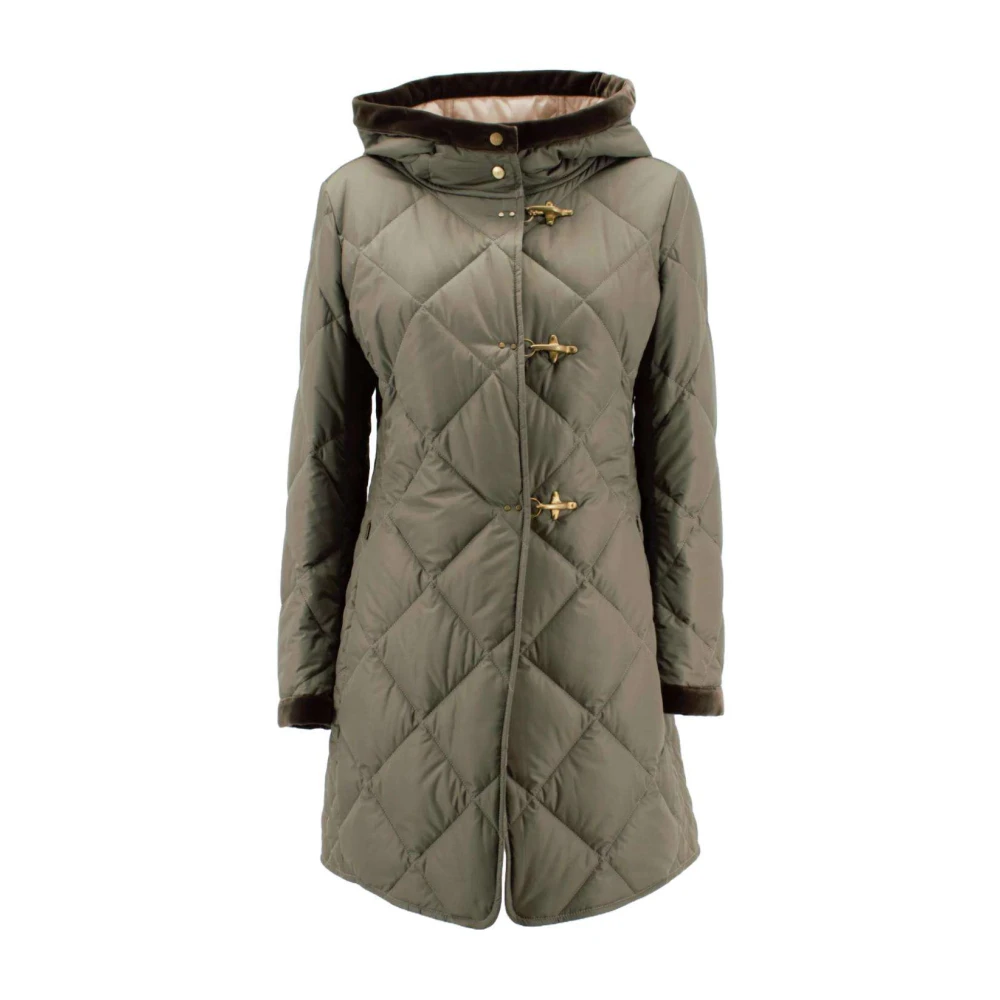 Fay Gewatteerde jas met Cappuccio-stijl Green Dames