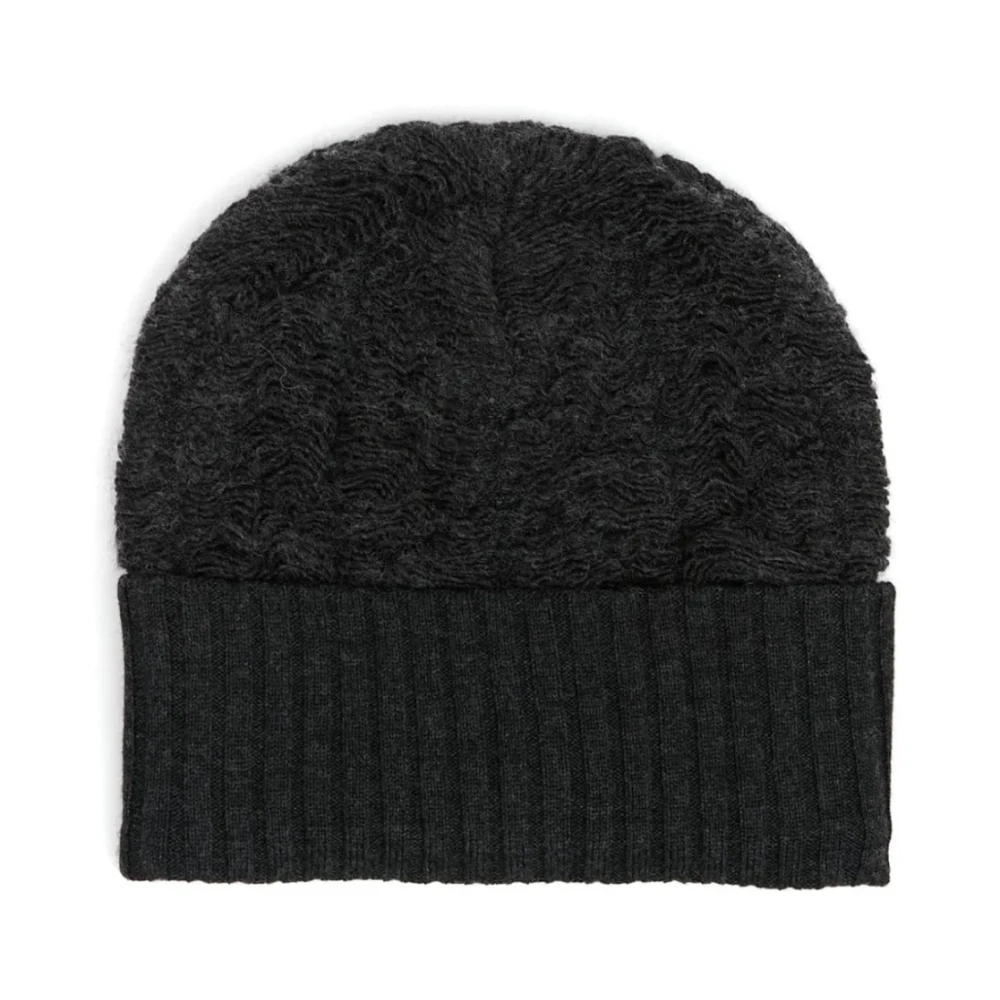 MM6 Maison Margiela Geribbelde wollen grijze beanie muts Gray Heren