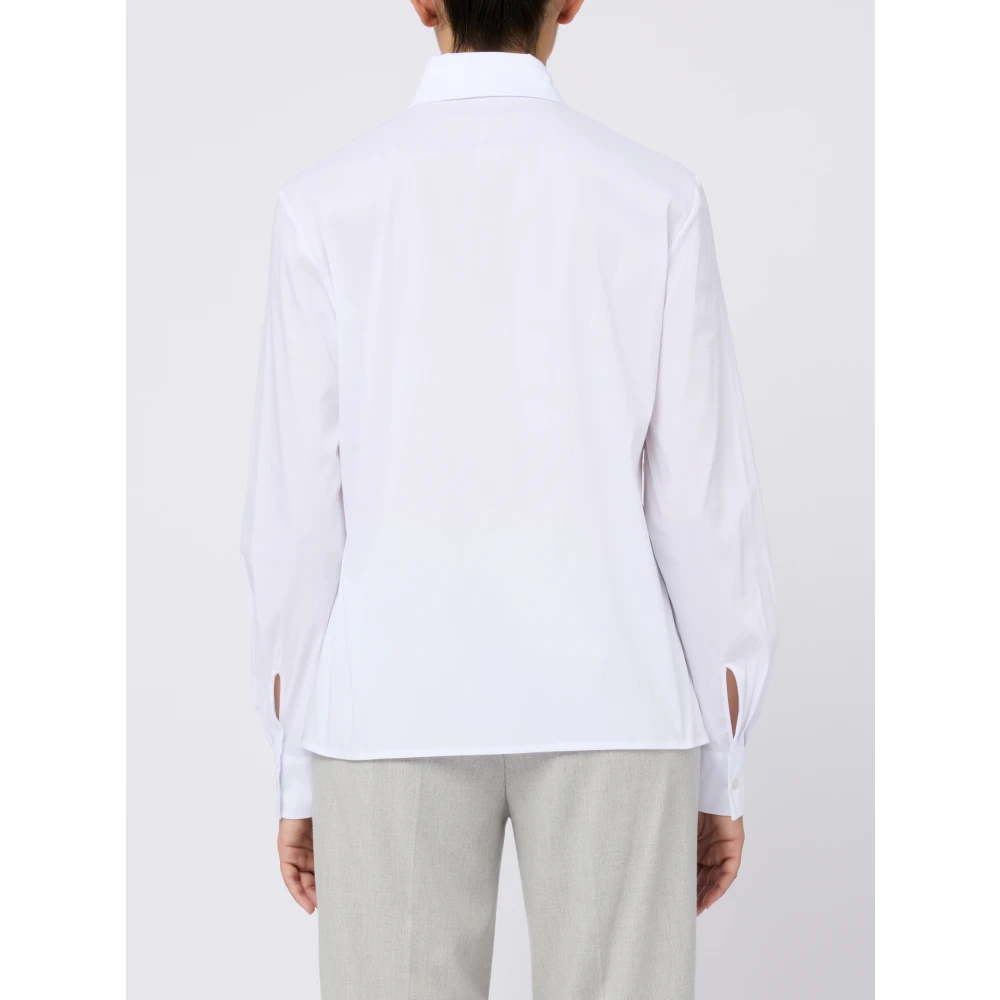 D.Exterior Klassieke Katoenen Witte Blouse Vrouwen White Dames