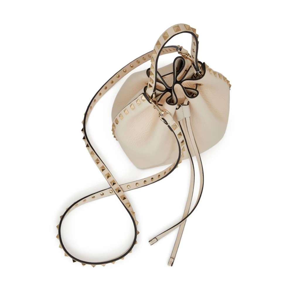 Valentino Garavani Witte Korrelige Leren Rockstud Tas White Dames
