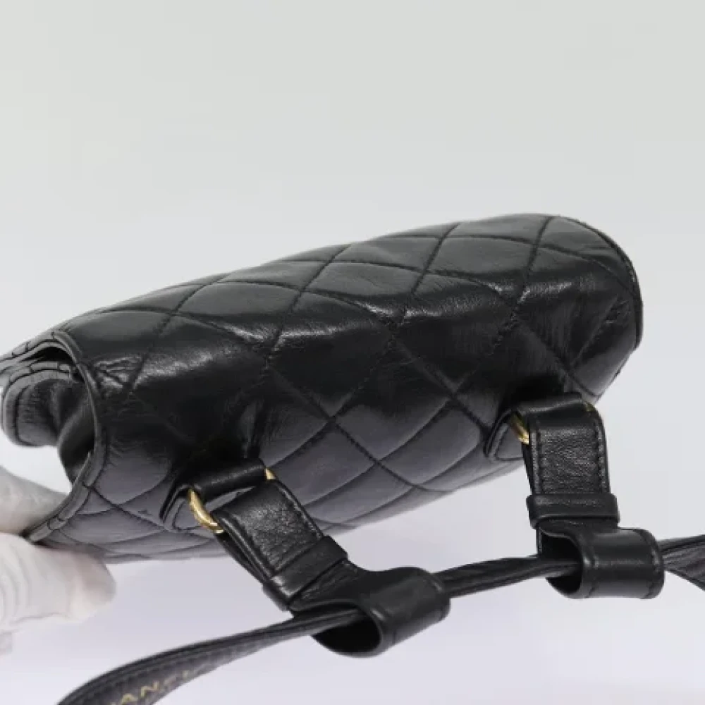 Chanel Vintage Pre-owned Leather crossbody-bags Black Dames