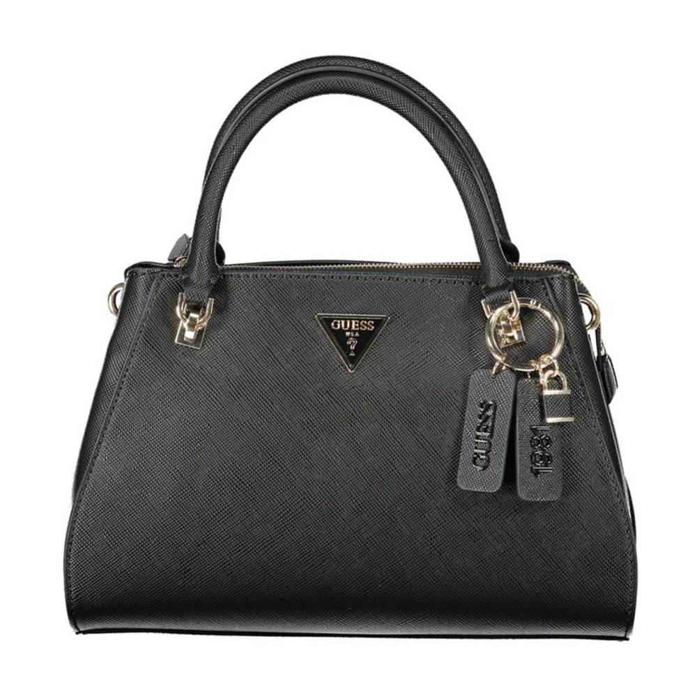 Guess Stijlvolle Zwarte Getextureerde Polyethyleen Handtas Black Dames