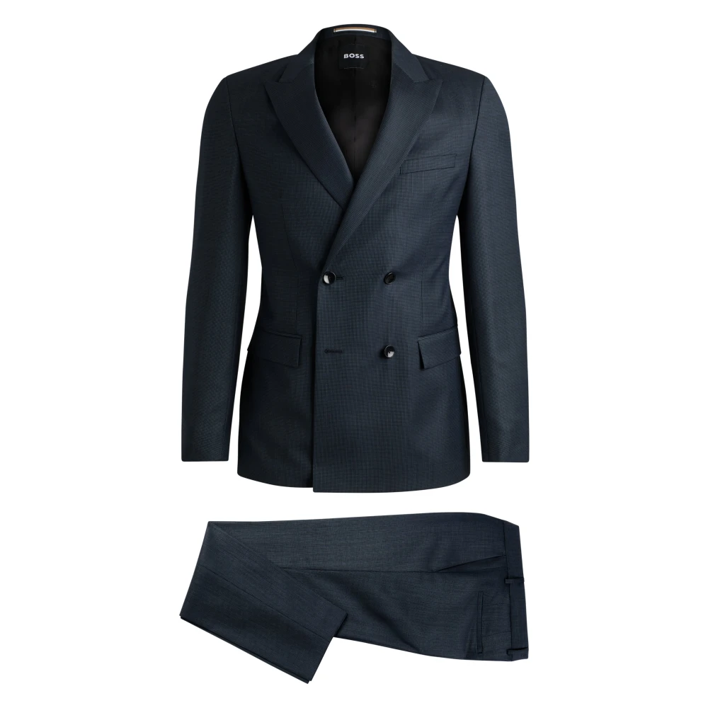 Hugo Boss Modern dubbelbreasted pak Blue Heren
