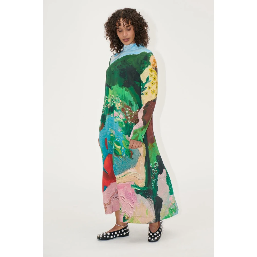 Stine Goya Abstract Landschap Midi Jurk Multicolor Dames