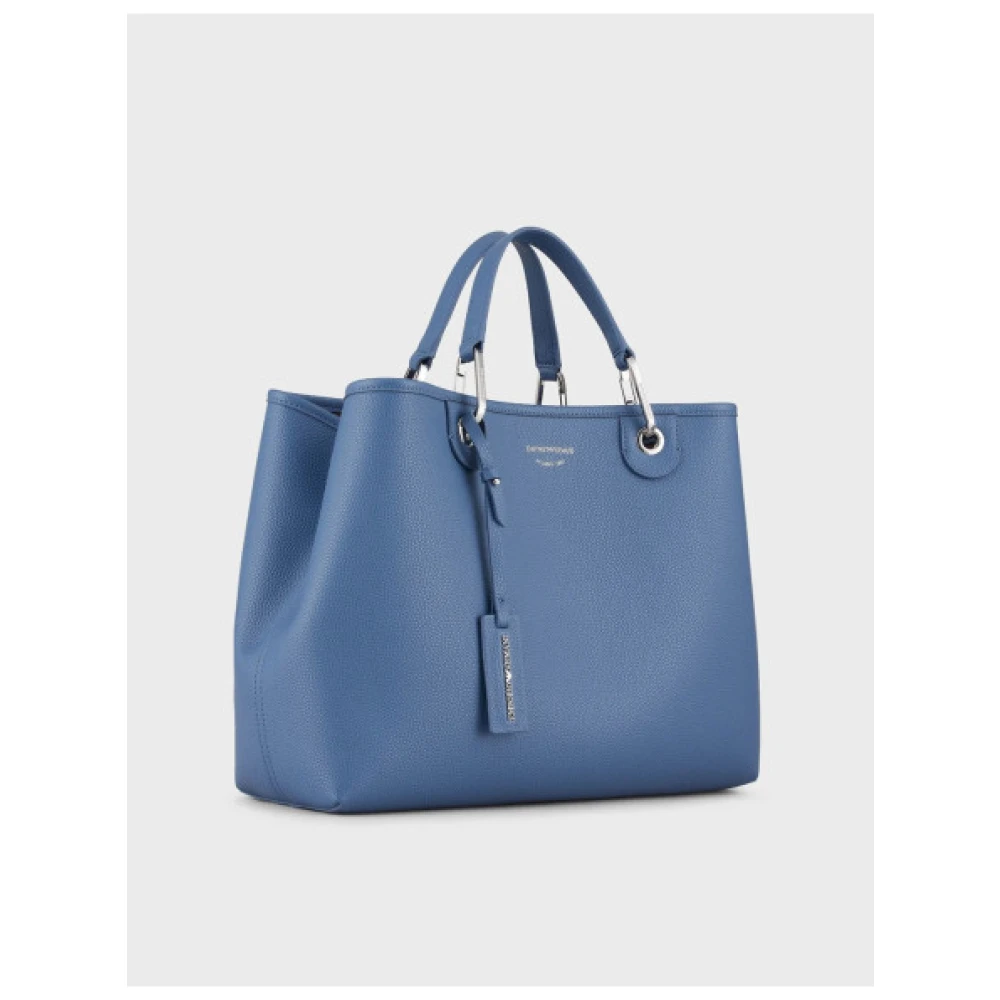 Emporio Armani Grote Tote Tas van Zacht Kunstleer Blue Dames