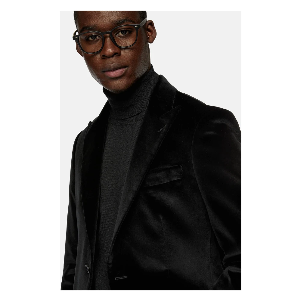 Boggi Milano Katoenen Fluwelen Jas Black Heren
