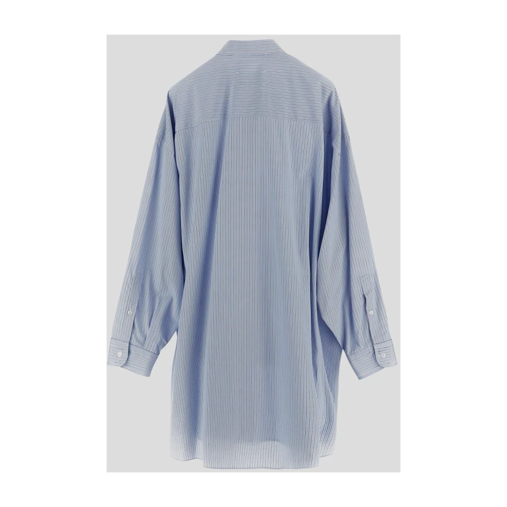 Maison Margiela Gestreept Katoenen Overhemd Blue Dames