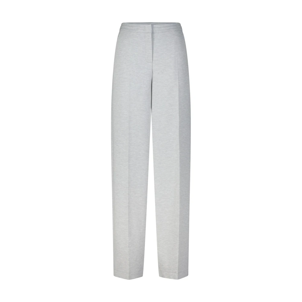 PATRIZIA PEPE Jersey-Look Broek met Elegante Details Gray Dames