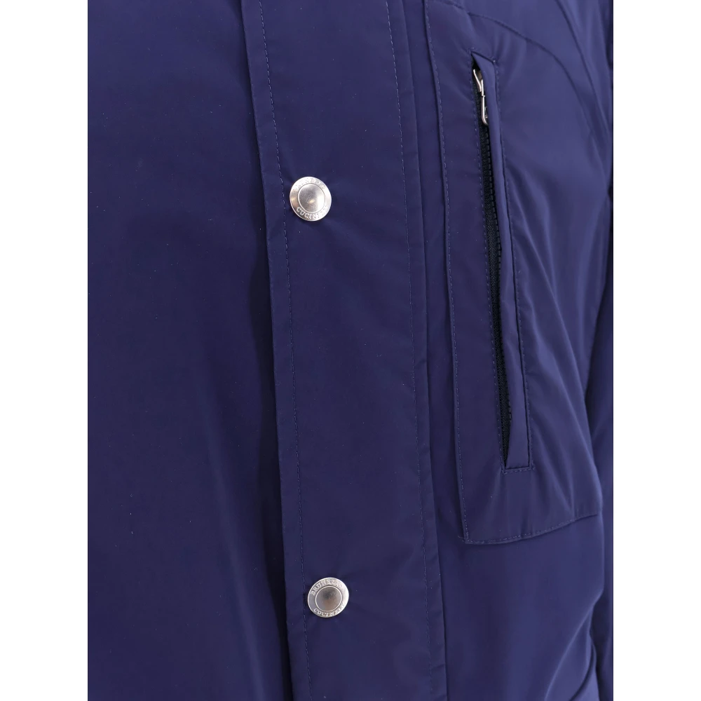 BRUNELLO CUCINELLI Katoenen Gabardine Jas met Verborgen Sluiting Blue Heren