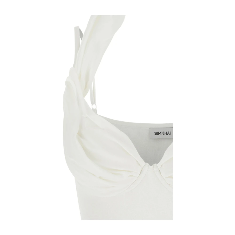 Simkhai Witte Off-Shoulder Lange Jurk White Dames