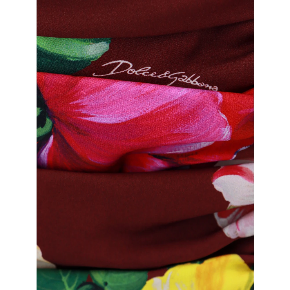 Dolce & Gabbana Zijden jurk met bloemenprint Multicolor Dames