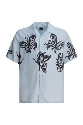 artistic-blue-shirt-camp-collar