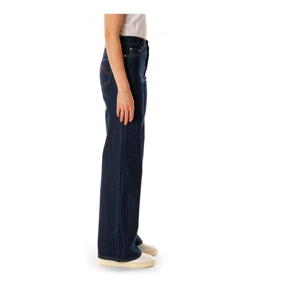Kenzo Hoge Taille Straight Leg Jeans Blue Dames