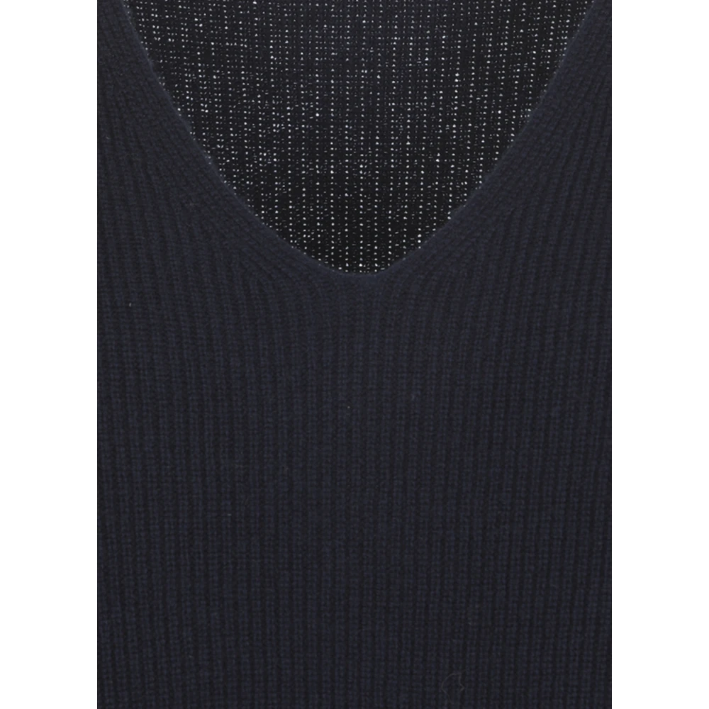 Kangra Blauwe Cashmere V-Hals Trui Vrouw Blue Dames