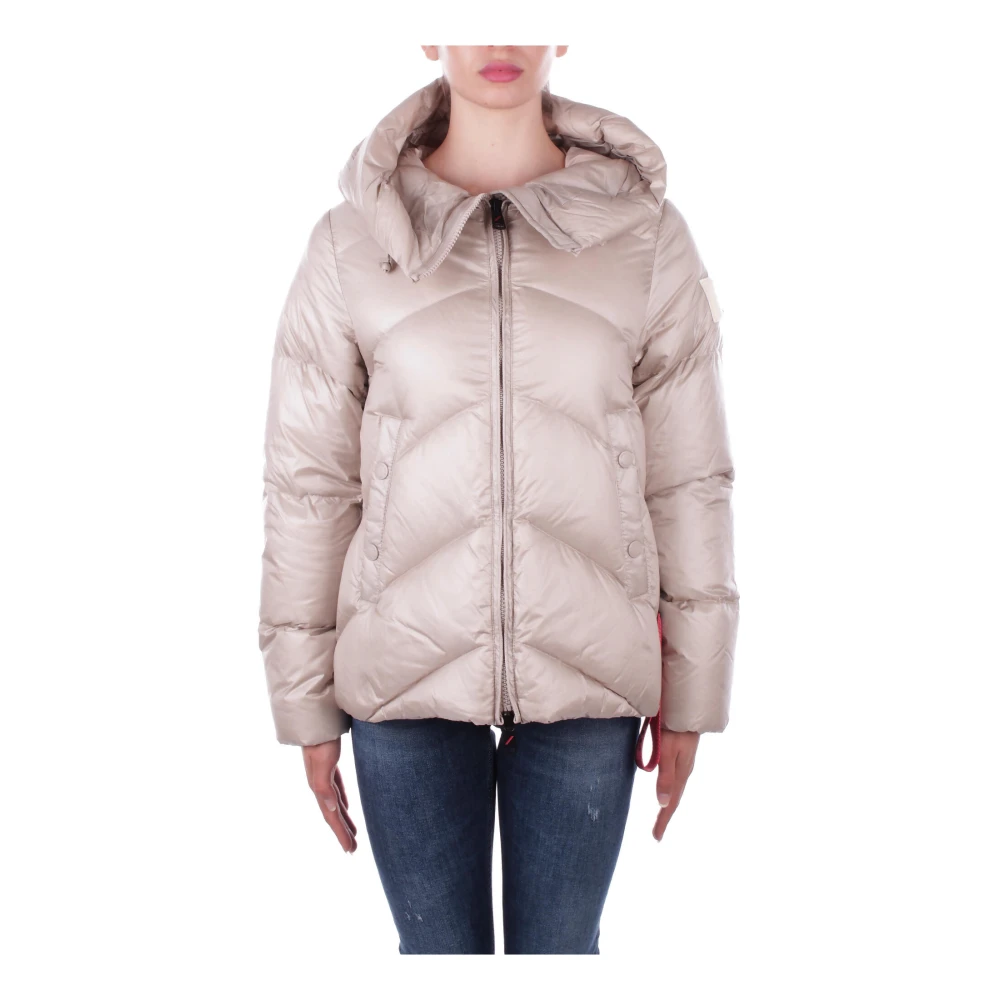 Afterlabel Beige Jas met Capuchon en Rits Beige Dames