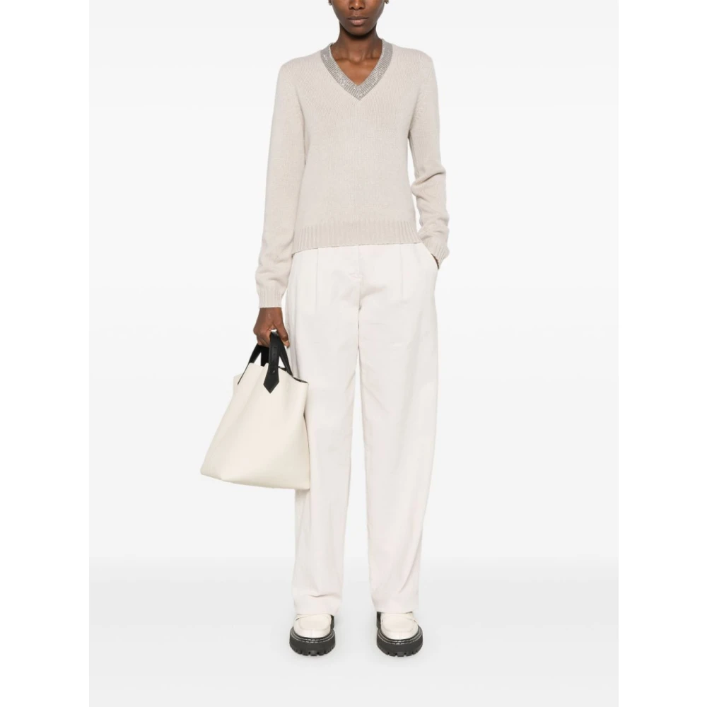 BRUNELLO CUCINELLI Broek Pantalone Tinto White Dames