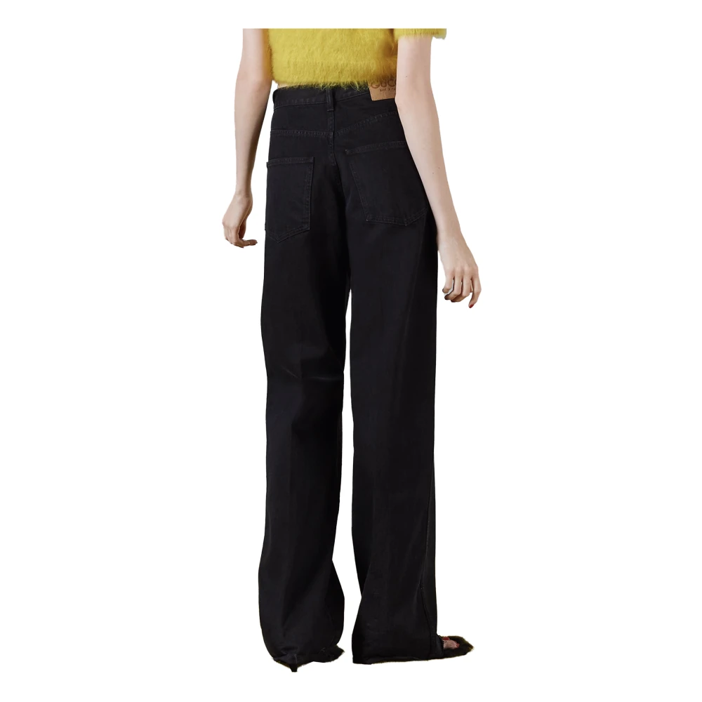 Gucci Klassieke Horsebit Denim Jeans Black Dames