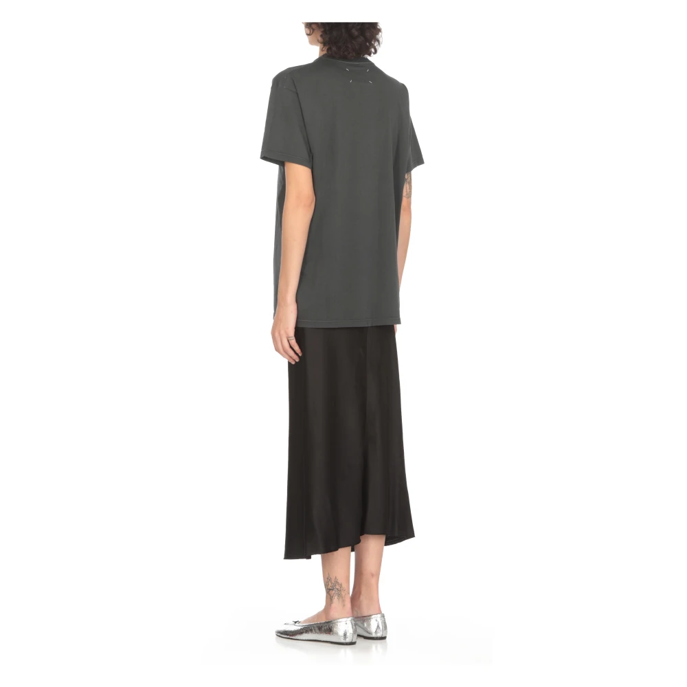 Maison Margiela Zwart T-shirt met Contrasterende Print Black Dames