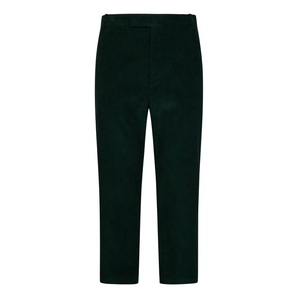 Thom Browne Groene broek met kenmerkende gestreepte detail Green Heren