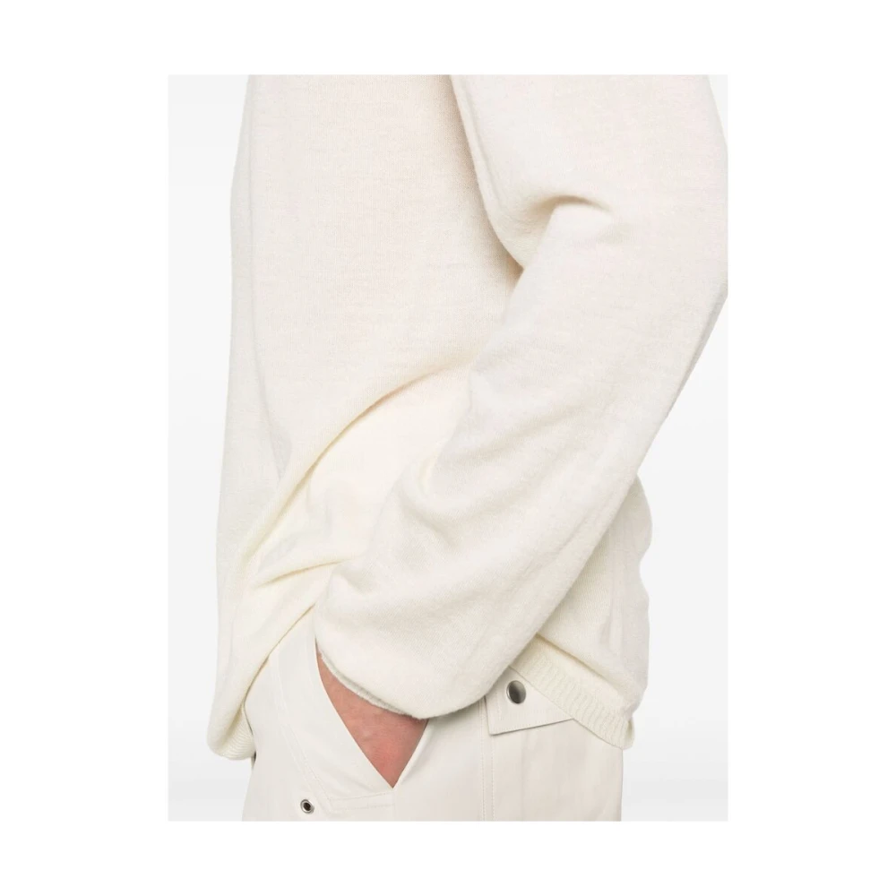 Rick Owens Trui met ronde hals en ribdetails White Heren
