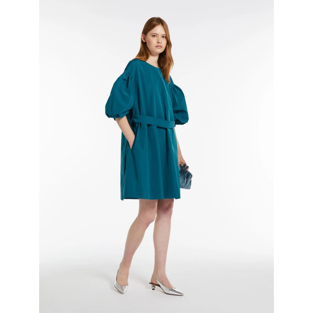 Max Mara Oversized Taffeta Korte Jurk Green Dames