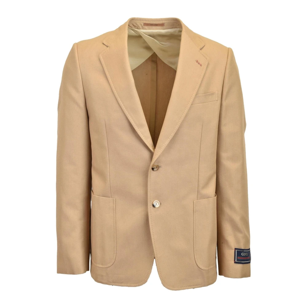 Gucci Katoenen Blazer Brown Heren