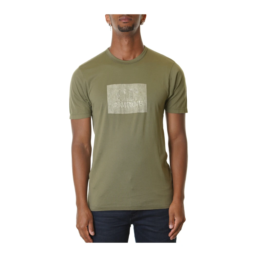 C.P. Company Katoenen T-shirt in Burnt Olive Green Heren
