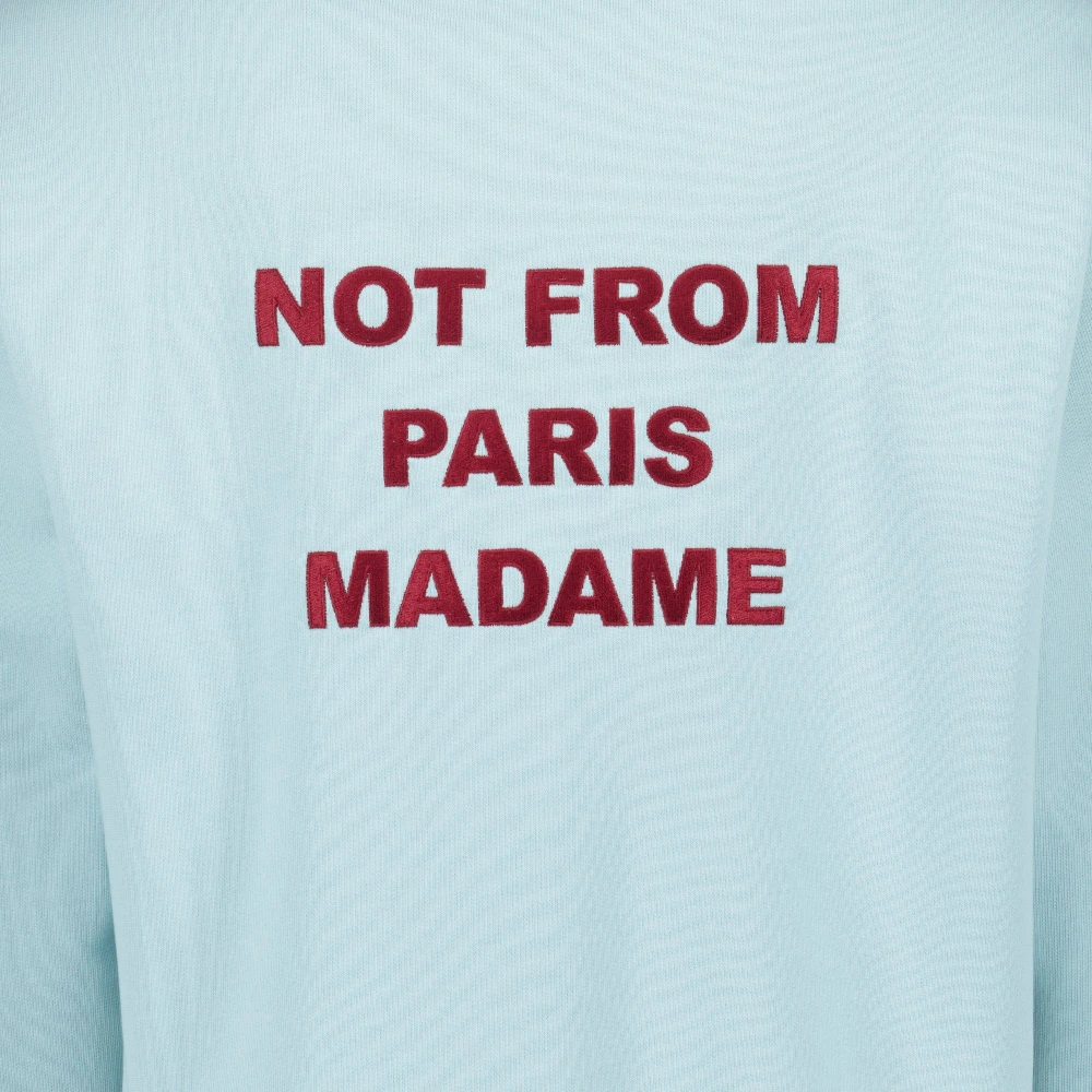 Drole de Monsieur Lichtblauwe Sweat Slogan Lente-Zomer 2025 Blue Heren