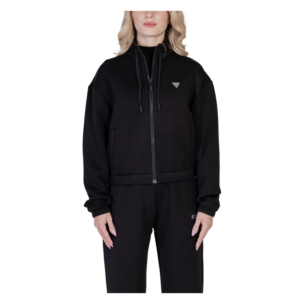 Guess Zwarte Rits Hoodie Black Dames