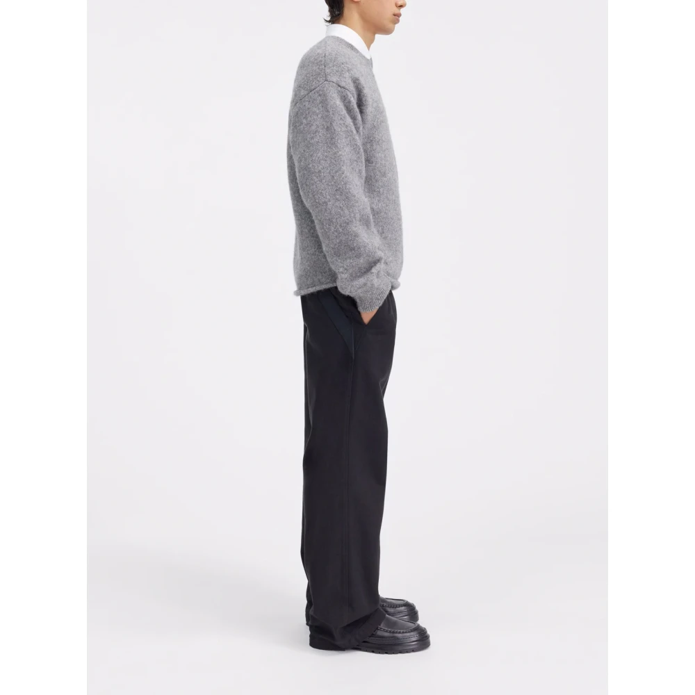 Jacquemus Relaxed Fit Alpaca Trui Gray Heren