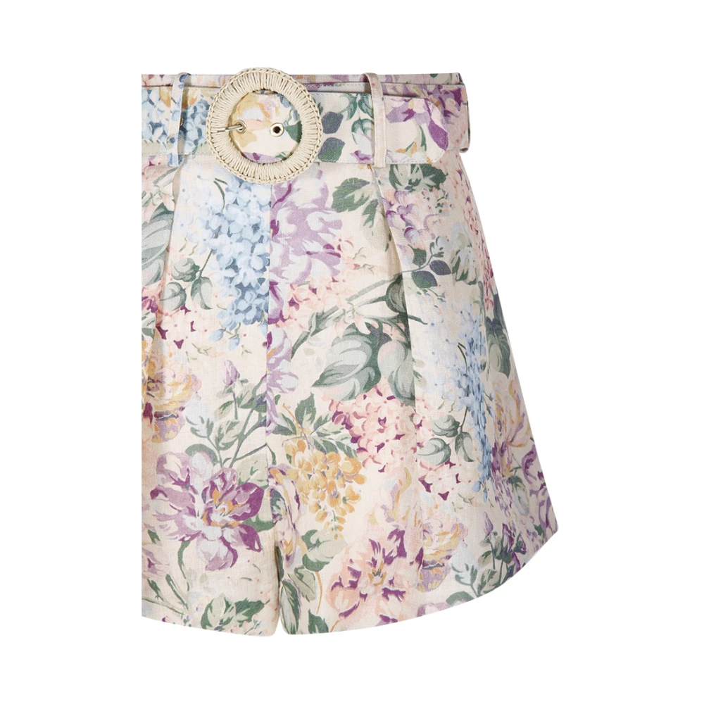 Zimmermann Bloemen Aquarel Tuck Shorts Multicolor Dames