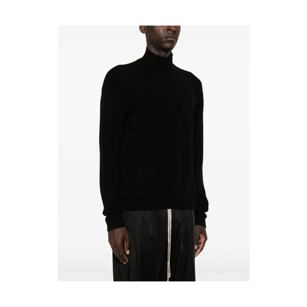 Rick Owens Zwarte Gebreide Crew Neck Sweater Black Heren