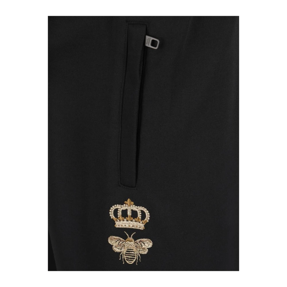 Dolce & Gabbana Katoenen Jogger Sweatpants met Ritssluiting Zakken Black Heren