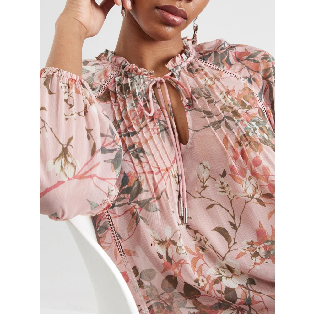 Guess Bloemen synthetische blouse voor vrouwen Multicolor Dames