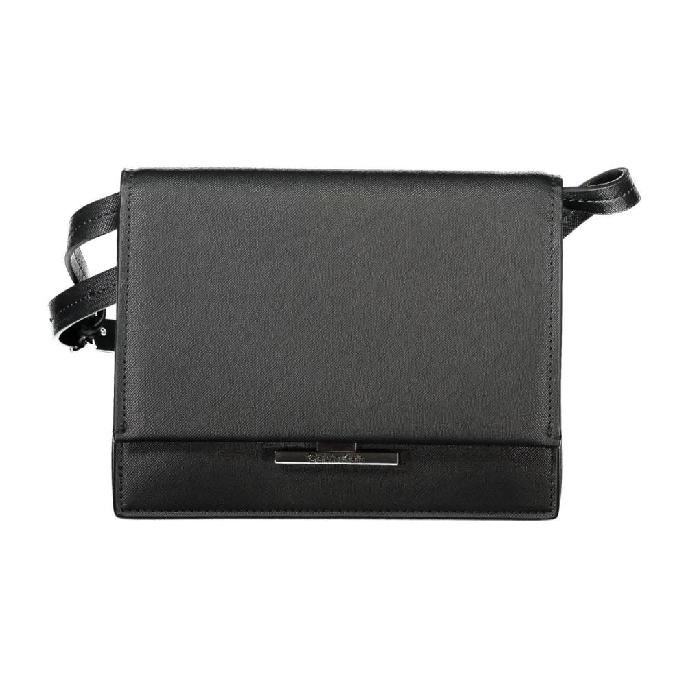 Calvin Klein Zwarte dames crossbody tas met drukknoopsluiting Black Dames