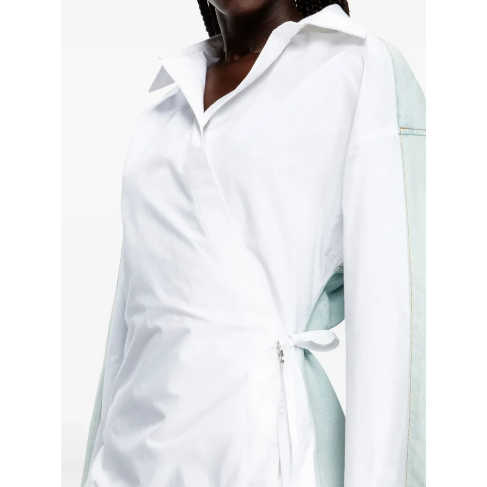 Diesel Witte Wrap Jurk Katoen Denim White Dames
