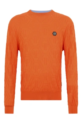 Jacquard Rundhals Pullover Monogram