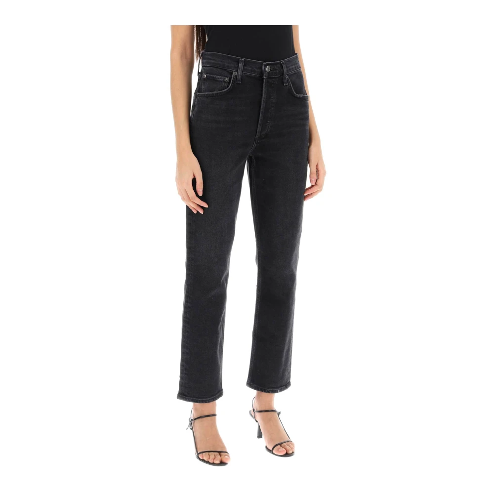 Agolde Straight Jeans Black Dames