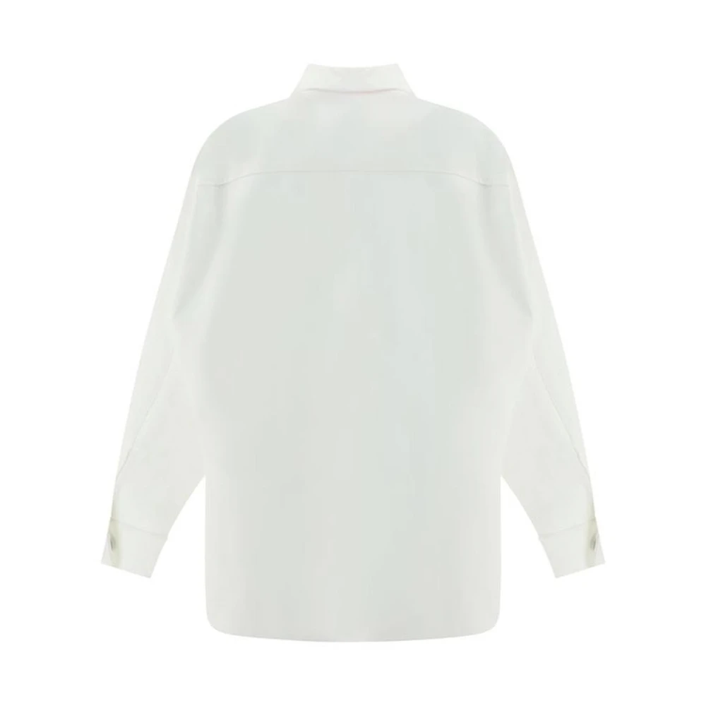 Valentino Oversized Katoenen Overhemdjasje met Drukknoopsluiting White Dames