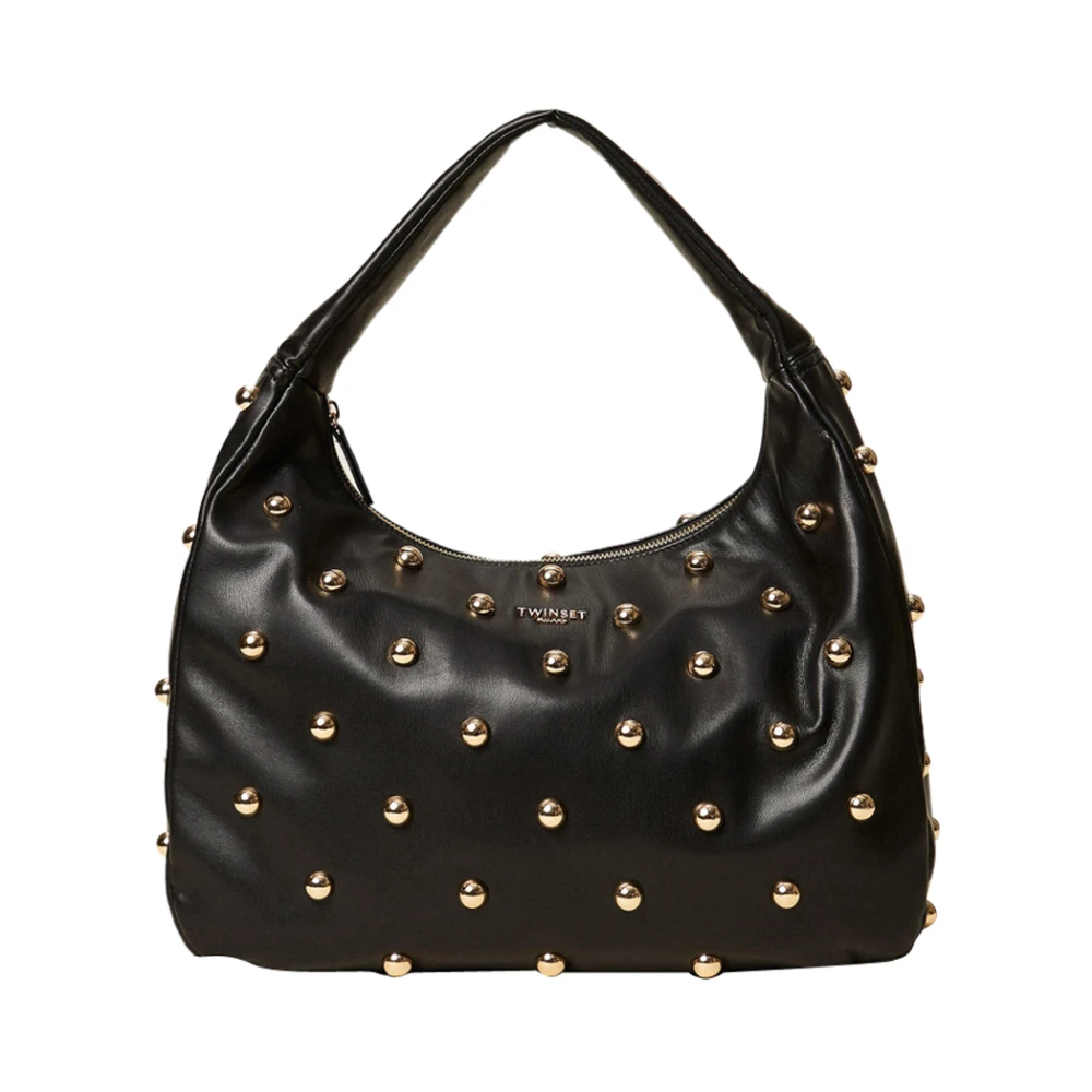 Twinset Black Studded Shoulder Bag - Female - Handbags - One Size - Bags