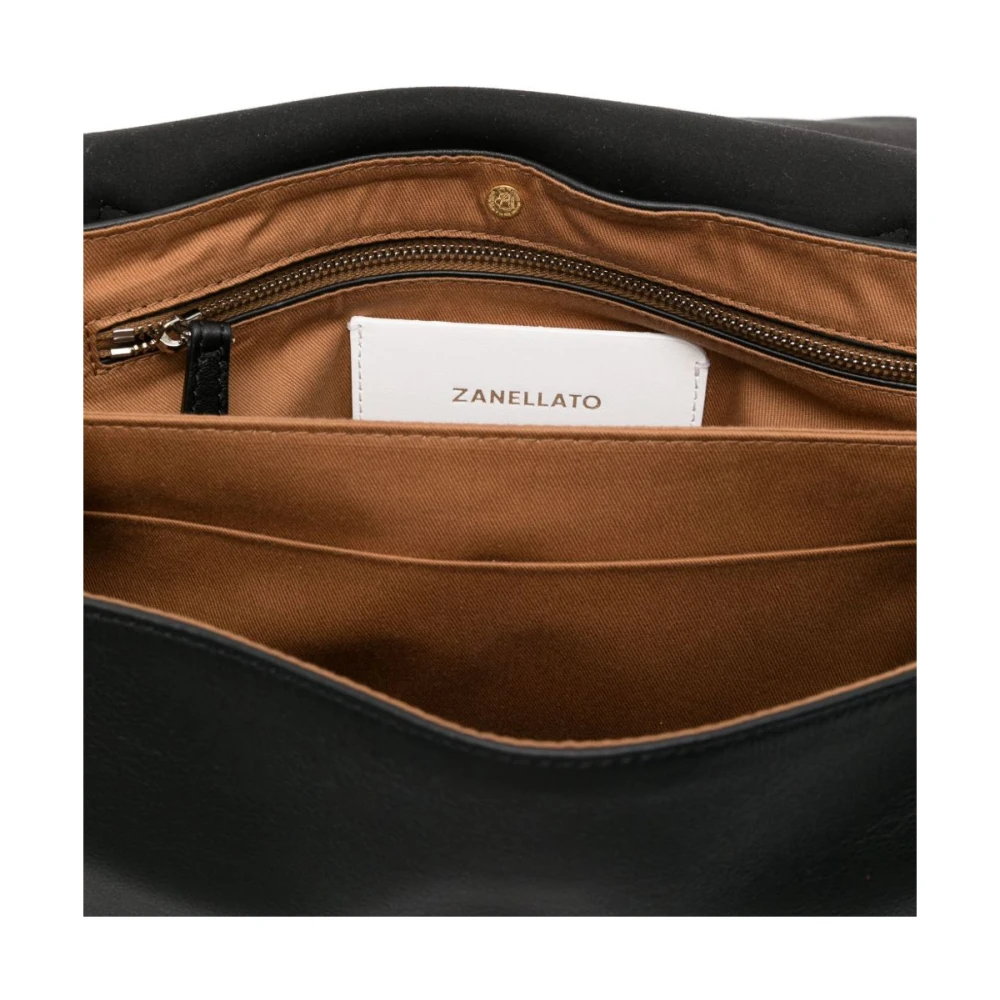 Zanellato Zwarte Twist-Lock Schoudertas Black Dames