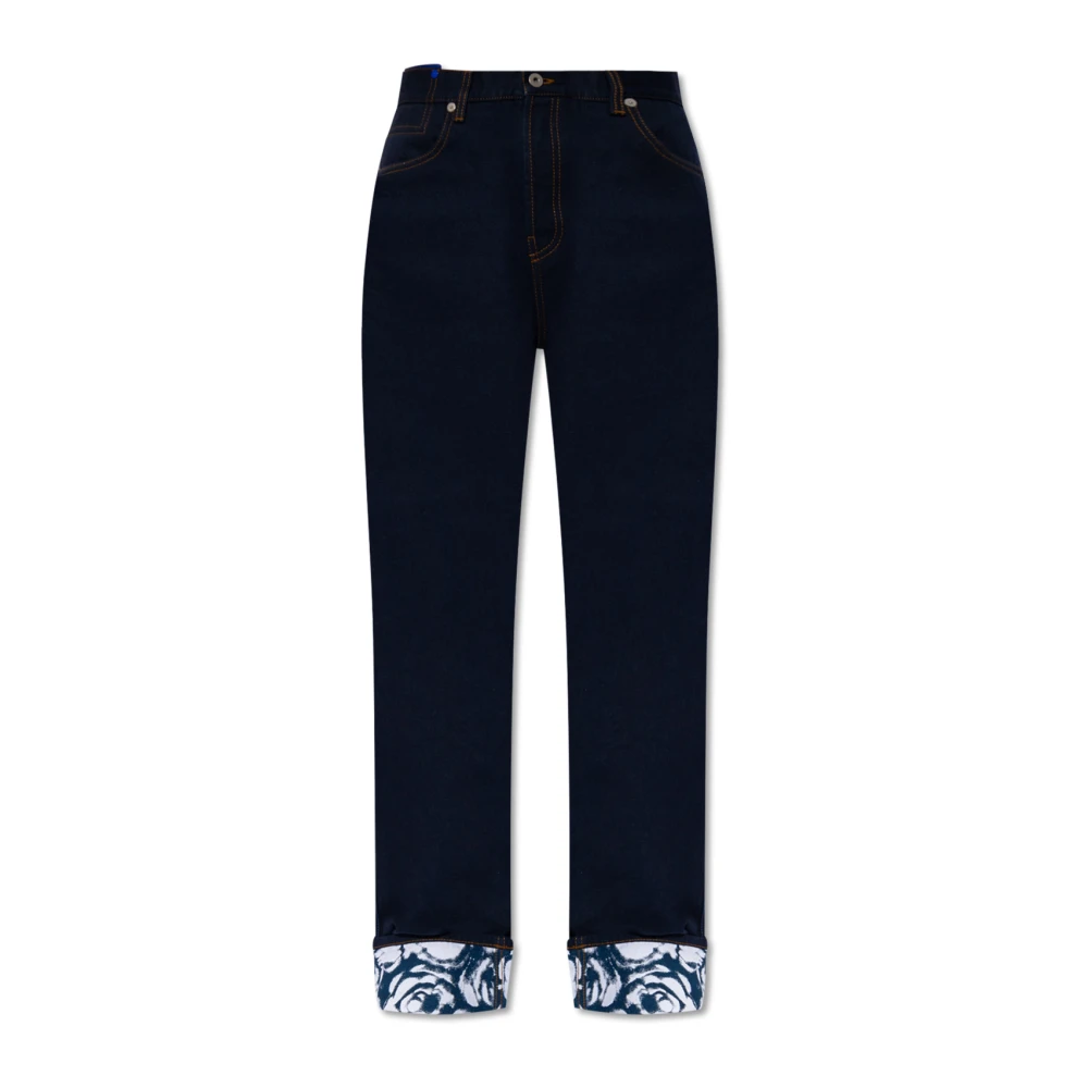Burberry Women's Blue Straight Fit Jeans, W27, Jeans With Logo