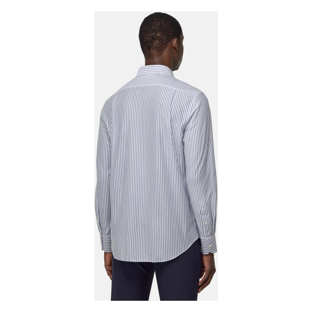 Boggi Milano Regular Fit Japanse Jersey Polo Shirt Blue Heren
