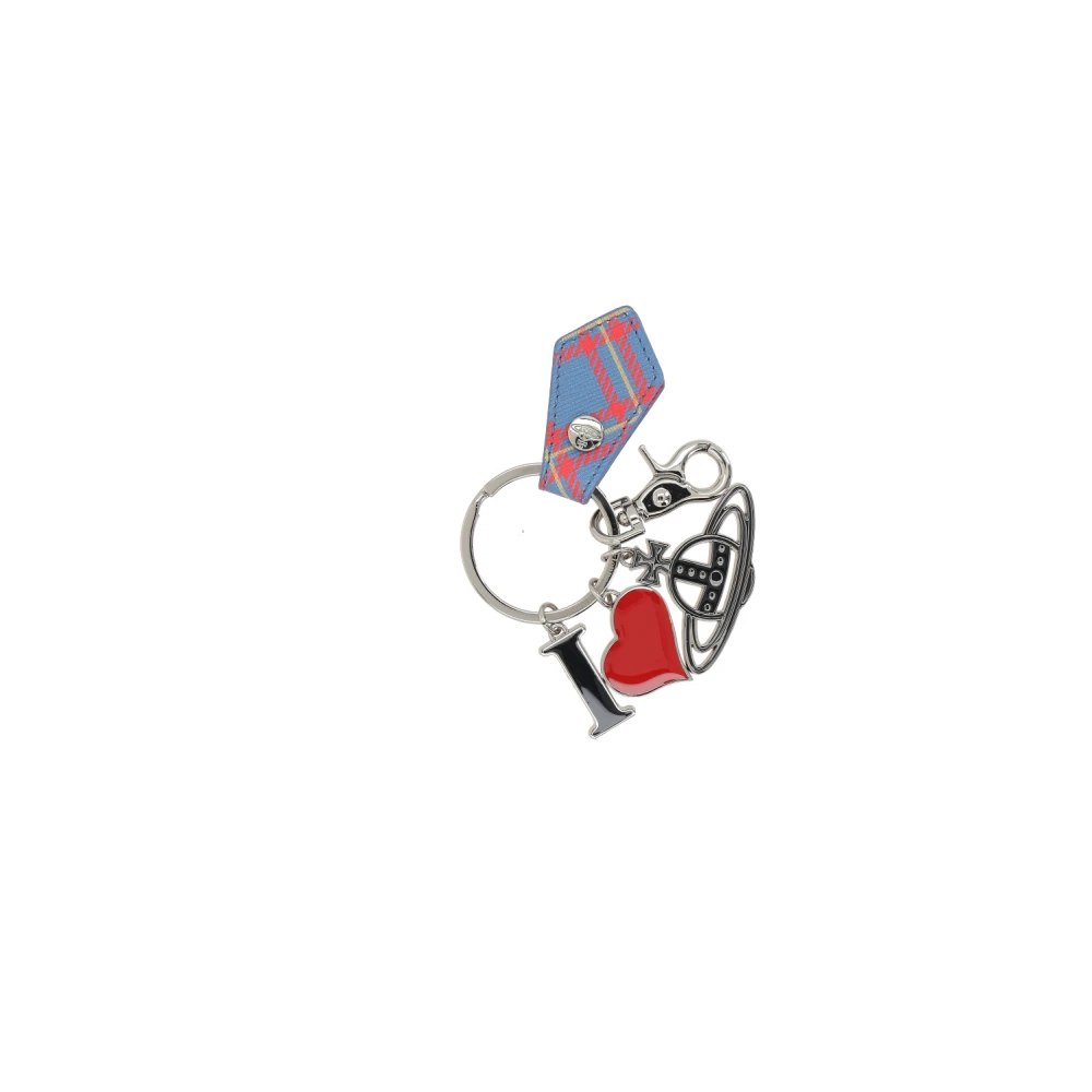 Vivienne Westwood Tartan Hart Sleutelhanger met Orb Bedel Multicolor Dames