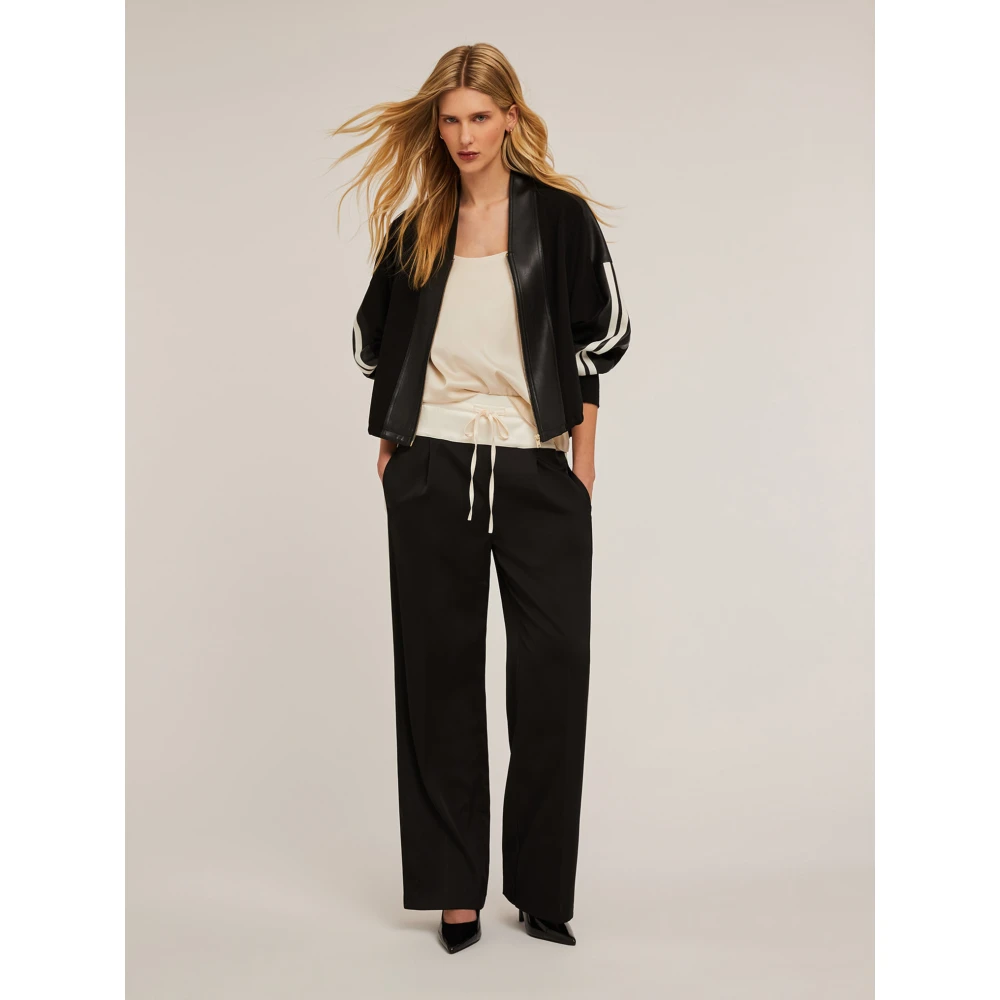 Motivi Stromende tweekleurige joggingbroek Black Dames