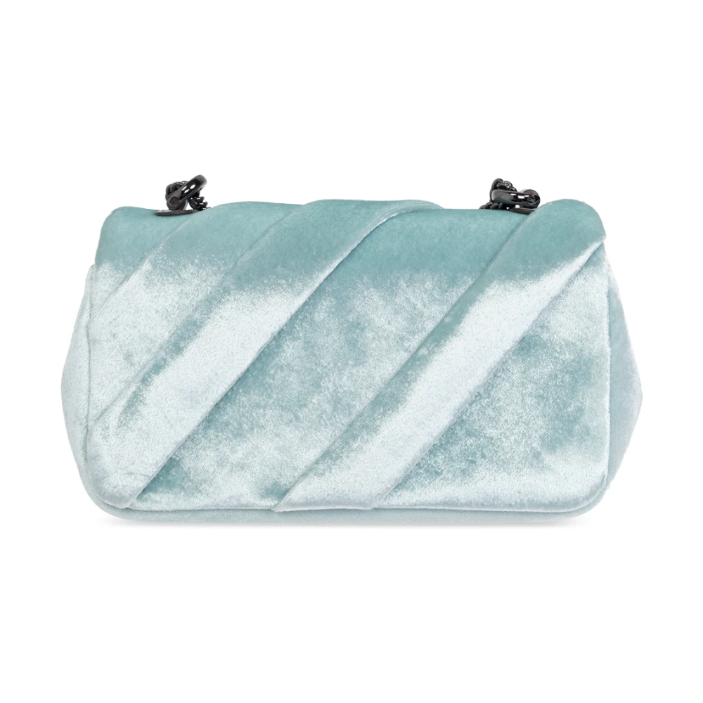 TORY BURCH Fluwelen schoudertas Kira Mini Blue Dames