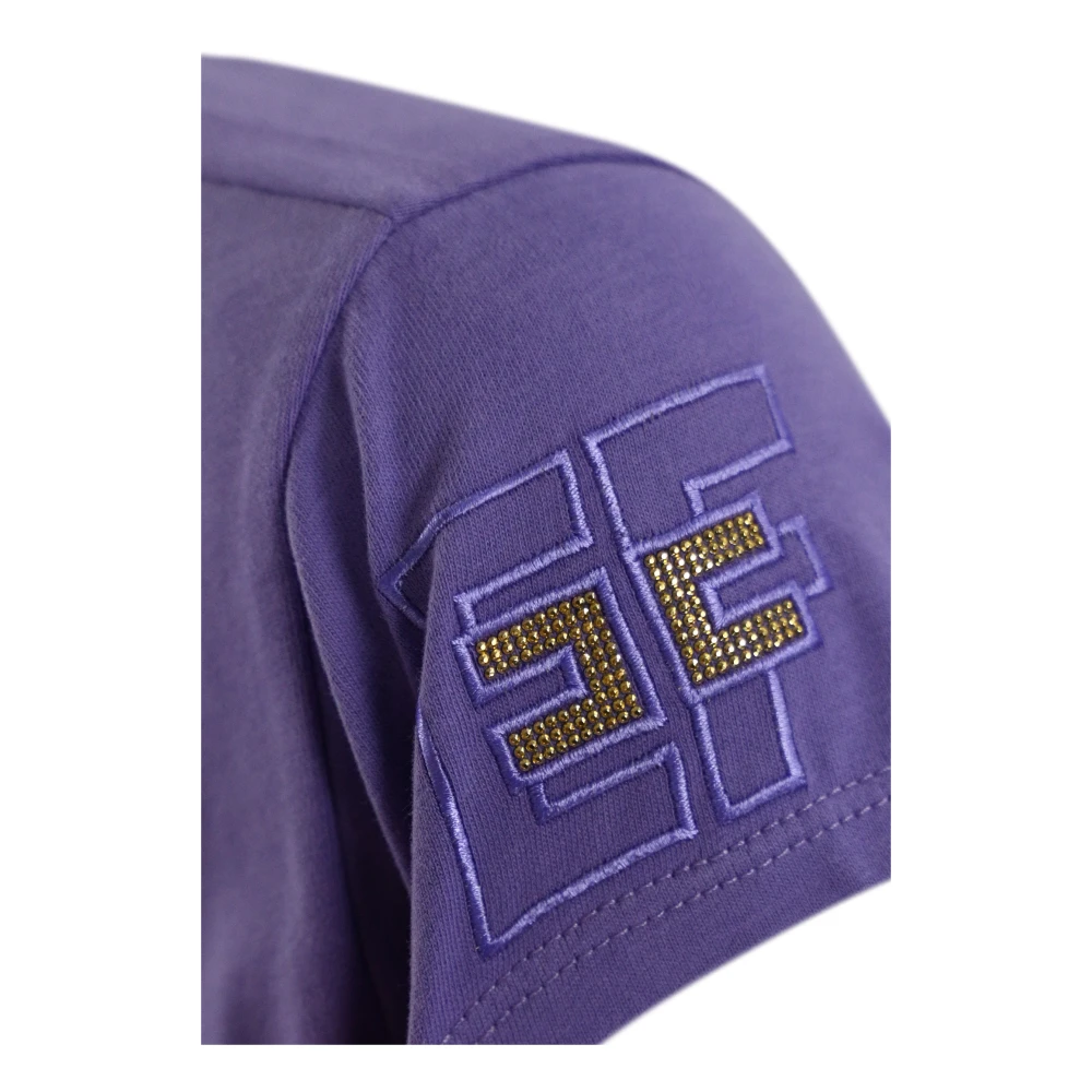 Elisabetta Franchi Dames T-shirts en Polos met Logo Purple Dames