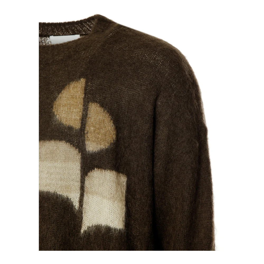 Isabel marant Jacquard Logo Wol Mohair Trui Brown Heren